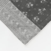 vierkantjes zwarte en witte  patchwork fleece deken (Hoek)