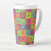 Vierkantjespatroon Latte Mok (Rechterhoek)