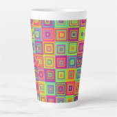 Vierkantjespatroon Latte Mok (Voorkant)