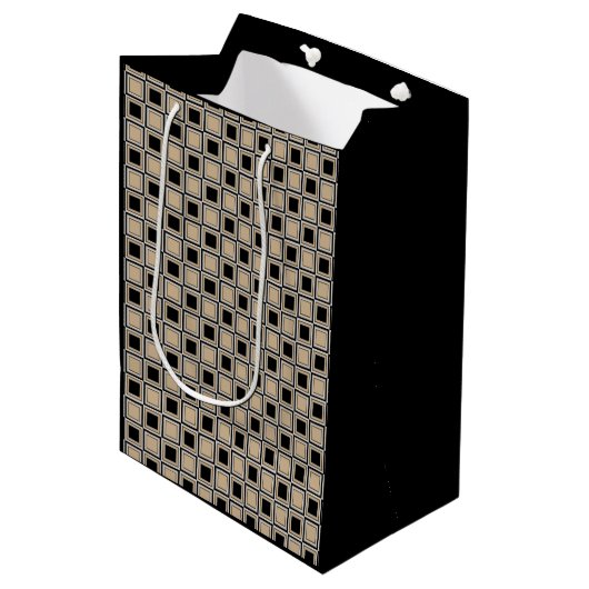 Vierkantjespatroon Medium Cadeauzakje (Voorkant Gekanteld)