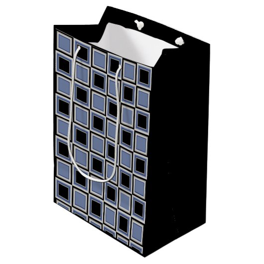 Vierkantjespatroon Medium Cadeauzakje (Voorkant Gekanteld)
