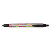 Vierkantjespatroon Zwarte Inkt Pen (Achterkant)