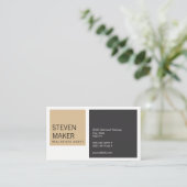 Vierkantseenvoudig / Tan / Grijs Visitekaartje (Staand voorkant)