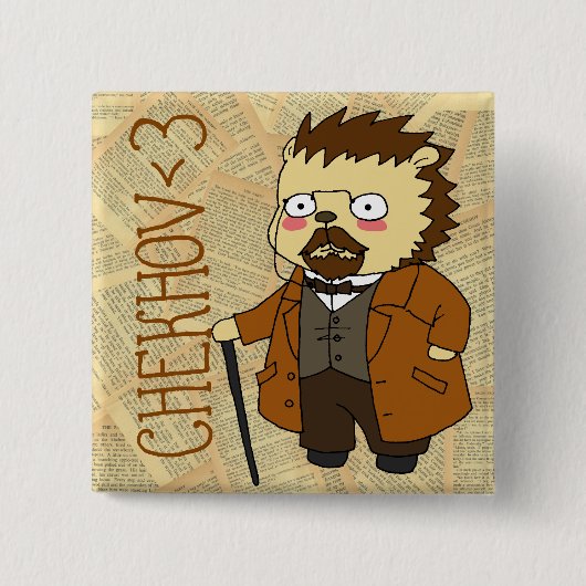 Vierkantsknop Chekhov Vierkante Button 5,1 Cm (Voorkant)