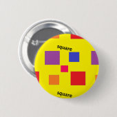 Vierkantspatroon op geel ronde button 5,7 cm (Voorkant /achterkant)