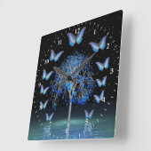 Vierkantswandsluiting van de Butterfly Crystal Tre Vierkante Klok (Hoek)