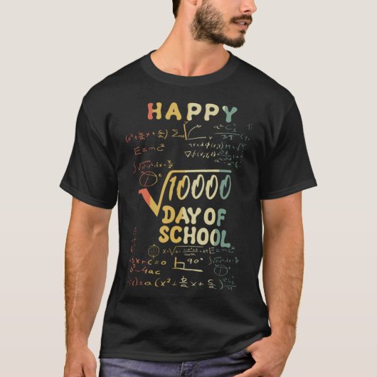 Vierkantswortel 10000 100 dag van schoolleraar of t-shirt (Voorkant)