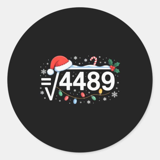 Vierkantswortel 4489 Funny 67 Meme Wiskundeleraar Ronde Sticker (Voorkant)
