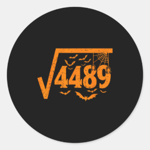Vierkantswortel 4489 Grappig Halloween-meme 67 Wis Ronde Sticker