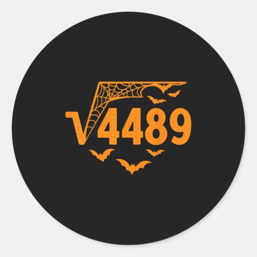Vierkantswortel 4489 Grappige Halloween Meme 67 Wi Ronde Sticker (Voorkant)