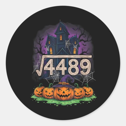 Vierkantswortel 4489 Grappige Halloween Meme 67 Wi Ronde Sticker (Voorkant)