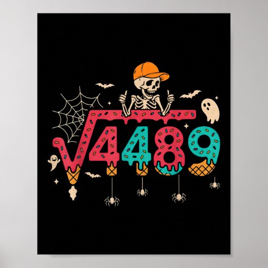 Vierkantswortel 4489 Wiskundeleraar Funny 67 Meme Poster (Voorkant)