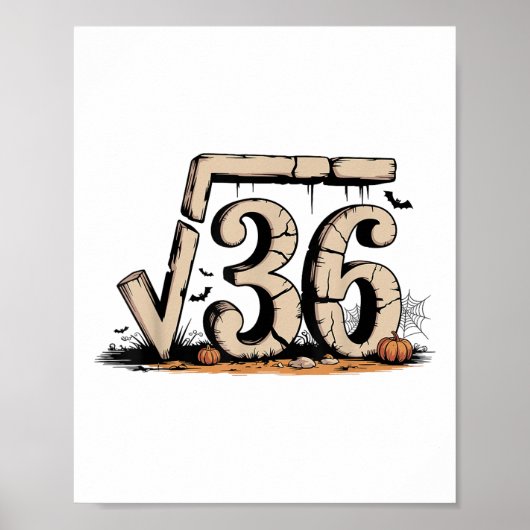 Vierkantswortel 67 Meme 6 7 Gen Alpha Halloween Ze Poster (Voorkant)