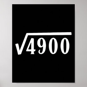 Vierkantswortel 70 Jaar Oud Cadeau Grappige Leraar Poster