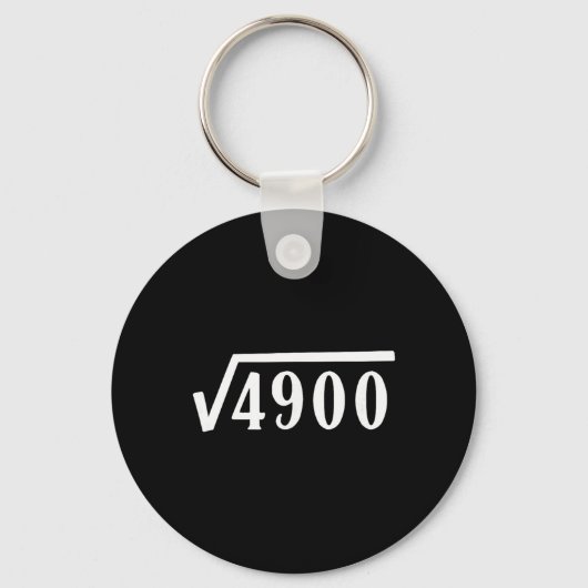 Vierkantswortel 70 Jaar Oude Cadeau Grappige Leraa Sleutelhanger (Voorkant)