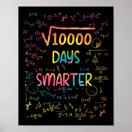 Vierkantswortel van 10000 Wiskunde 100 dagen slimm Poster (Voorkant)