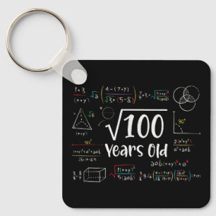 Vierkantswortel van 100 10de Verjaardag 10 Jaar Ou Sleutelhanger