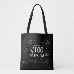 Vierkantswortel van 100 10de Verjaardag 10 Jaar Ou Tote Bag