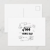 Vierkantswortel van 144 12e verjaardag briefkaart (Voorkant / Achterkant)