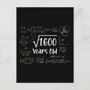 Vierkantswortel van 1600 40e verjaardag 40 jaar ou briefkaart