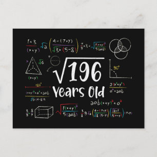 Vierkantswortel van 196 14e Verjaardag Cadeaus voo Briefkaart