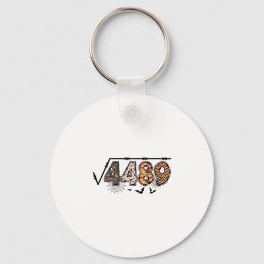 Vierkantswortel Van 4489 Grappige Halloween 67 Mem Sleutelhanger (Voorkant)
