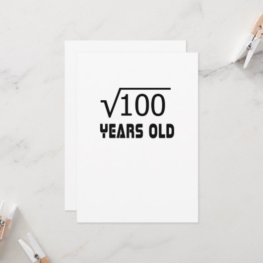 Vierkantswortel van de oude 10de verjaardag van kaart (Voorkant / Achterkant in situ)