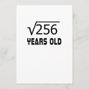 Vierkantswortel van de oude 16de verjaardag van kaart