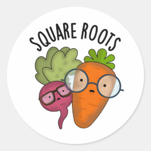 Vierkantswortels Grappige Wiskunde Pun Ronde Sticker