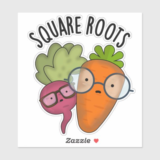 Vierkantswortels Grappige Wiskunde Pun Sticker (Vel)