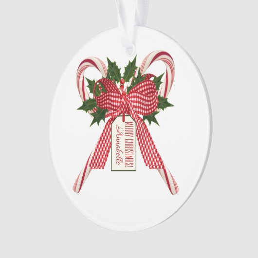 Vierkerst kerstsnoeprietennaam Acrylornament Ornament (voorkant)