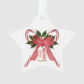 Vierkerst kerstsnoeprietennaam Acrylornament Ornament (achterkant)