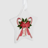 Vierkerst kerstsnoeprietennaam Acrylornament Ornament (voorkant)