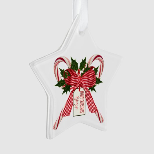 Vierkerst kerstsnoeprietennaam Acrylornament Ornament (voorkant)