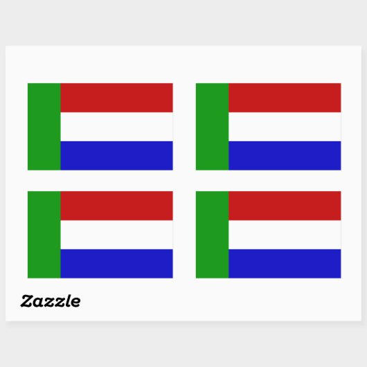 Vierkleur Rechthoekige Sticker (Vel)