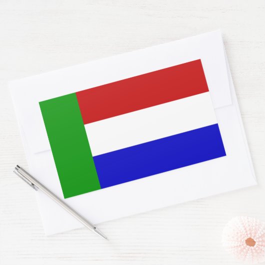 Vierkleur Rechthoekige Sticker (Envelop)