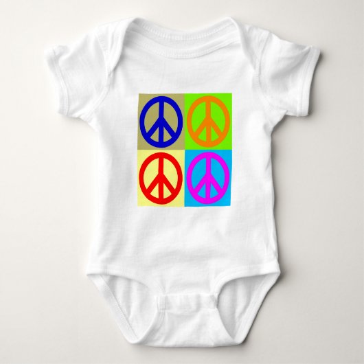 Vierkleurige Pop Art Vredesteken Romper (Voorkant)