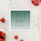 Vierkleurige Teal Typografisch Servet (Insitu)