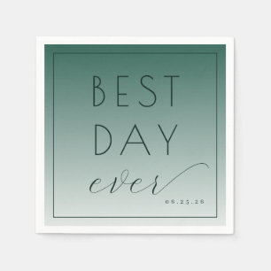 Vierkleurige Teal Typografisch Servet