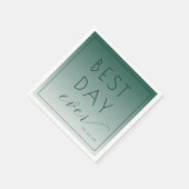 Vierkleurige Teal Typografisch Servet (Hoek)