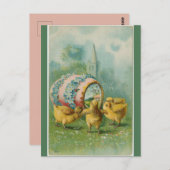  vierkuikeneieren en kerkPasen Briefkaart (Voorkant / Achterkant)