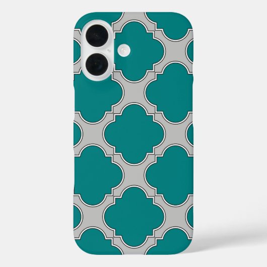 Vierlobbig blauwgroen en grijs Case-Mate iPhone case (Achterkant)