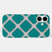 Vierlobbig blauwgroen en grijs Case-Mate iPhone case (Achterkant (horizontaal))