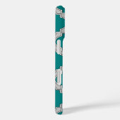 Vierlobbig blauwgroen en grijs Case-Mate iPhone case (Achterkant / Rechts)