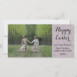 Vierlobbig Gelukkig Pasen Fotokaart Feestdagenkaart