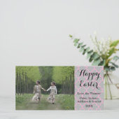 Vierlobbig Gelukkig Pasen Fotokaart Feestdagenkaart (Staand voorkant)