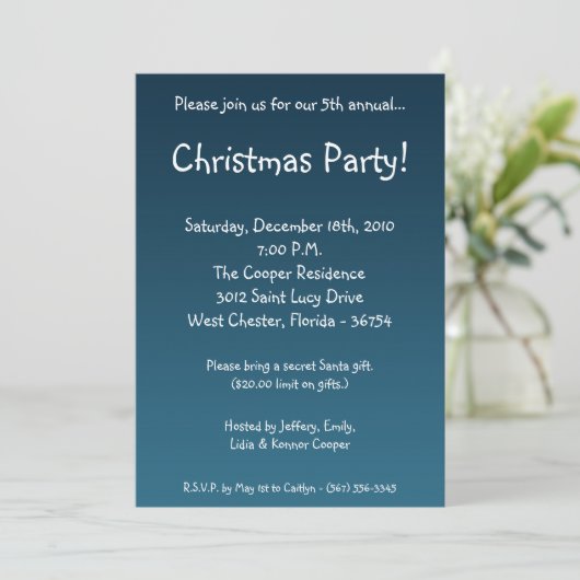 Viermaal7 Blue XMAS Tree-kerstfeest Kaart (Staand voorkant)