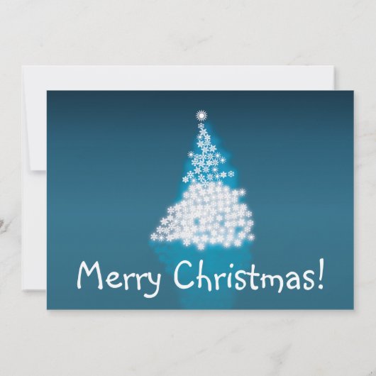 Viermaal7 Blue XMAS Tree-kerstfeest Kaart (Achterkant)