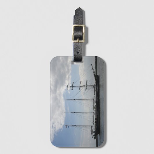 Viermaster scheepsbagagelabel bagagelabel (Voorkant (verticaal))