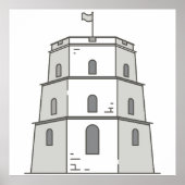 Viernius Gediminas toren Poster (Voorkant)